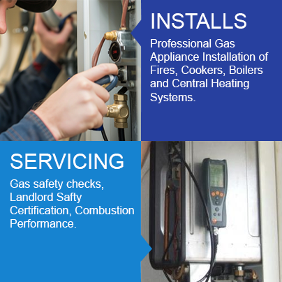 Professional Gas Appliance Installation of Fires Cookers Boilers and Central Heating Systems. Gas Servicing Gas safety checks, Landlord Safty Certification, Combustion Performance.